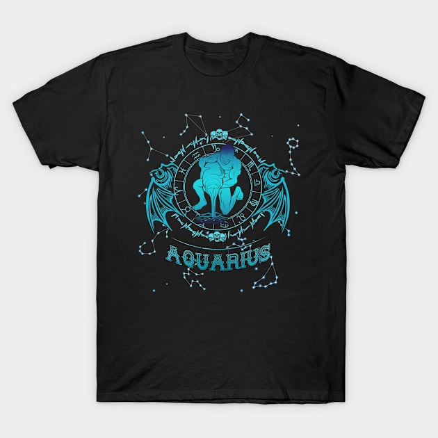 Aquarius Zodiac Horoscope T-Shirt by beelz